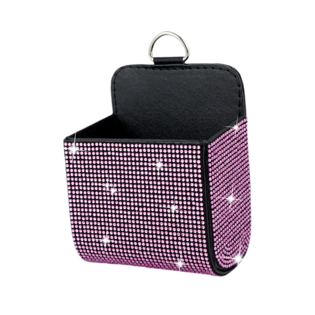 Zorion Car Vent Storage Bag Versatile Car Accessories for Card Key Small Items Pink