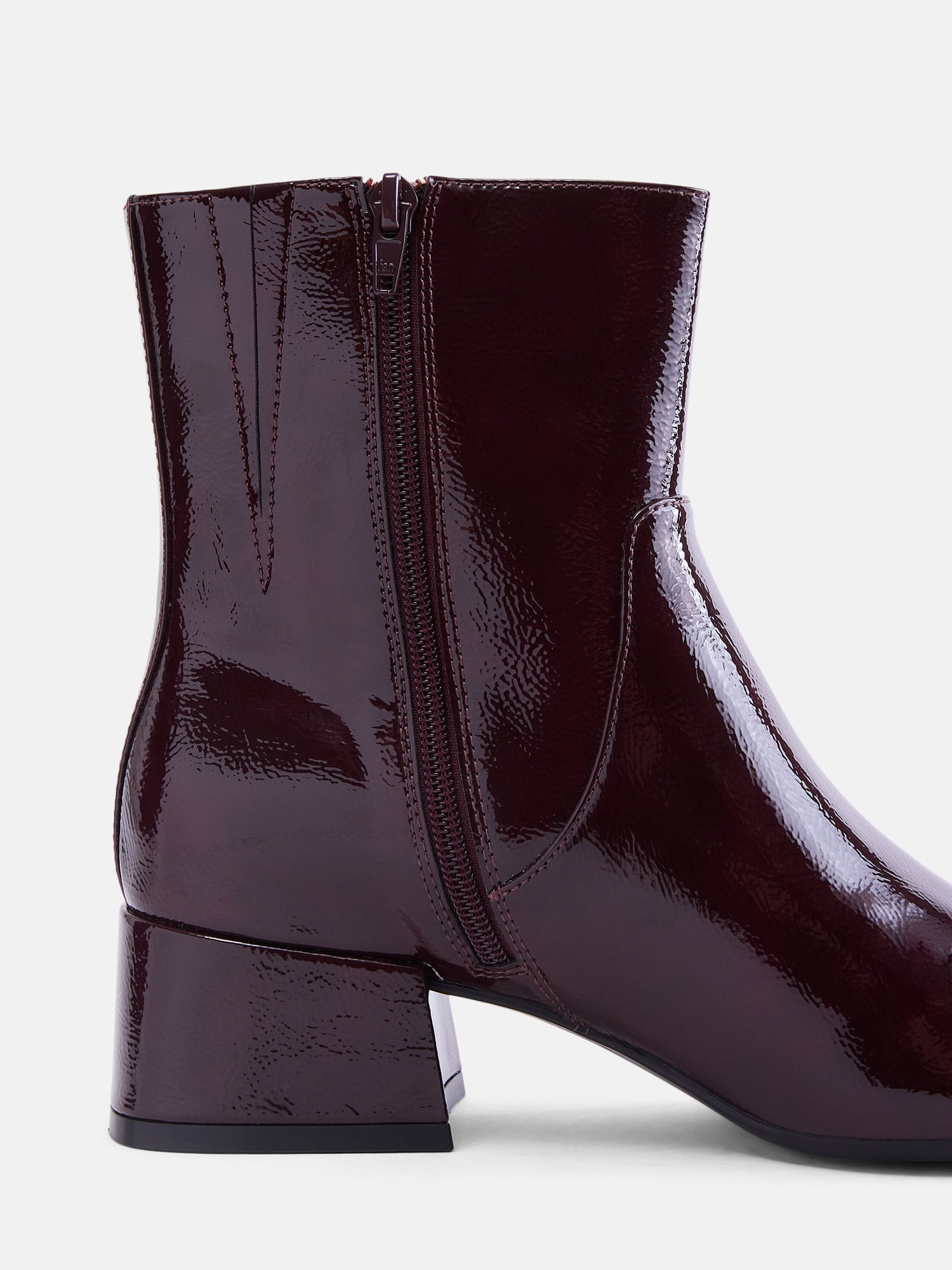 Scenario Women's Faux Leather Ankle Booties with Block Heel