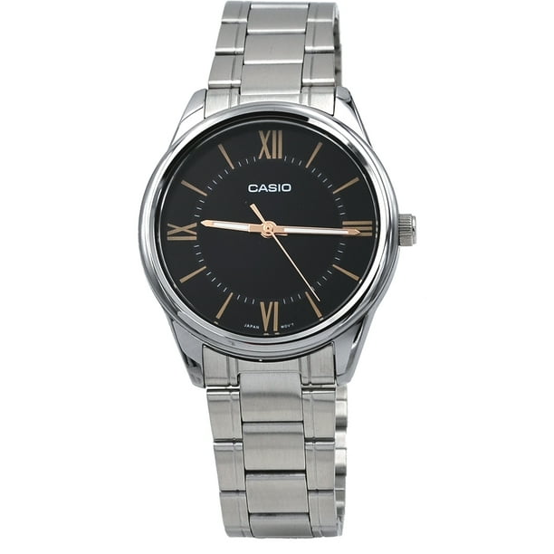Casio MTP-V005D-1B5 Men's Standard Stainless Steel Roman Black Dial Analog  Watch