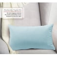 thumbnail image 2 of Nestl Velvet Throw Pillow Covers Solid Rectangle Soft Decorative Pillow Cover for Sofa, 12" x 20", Aqua, Pack of 2, 2 of 8