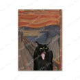 thumbnail image 1 of Pintura en lienzo de arte abstracto The Scream, póster divertido de gato y perro, impresión HD, imágenes de arte de pared modernas, decoración para sala de estar y dormitorio, regalo, 1 of 5