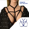 thumbnail image 3 of TureClos Sujetador de arnés para mujer Material premium elástico erógeno Ductilidad sin copa Romántica Firmeza de aire Apasionado Diseño único Lencería royalblue TureClos JD733114962, 3 of 6