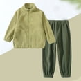thumbnail image 2 of Ccpelsie Girl Clothes Kids Outfits Long Sleeve Ribbed Sweatshirt Bell Bottom Pants Set Fall Winter Clothing for Girls(Green,11-12 Years), 2 of 5