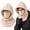 Beige, variant on 3 in 1 Double Layer Fleece Hooded Integrated Winter Hat Balaclava Mask One Piece Flannel Warm Mask Hat Face Neck Gaiter Cover Adjustable Windproof Drawstring Fit for Skiing Cycling Men Women