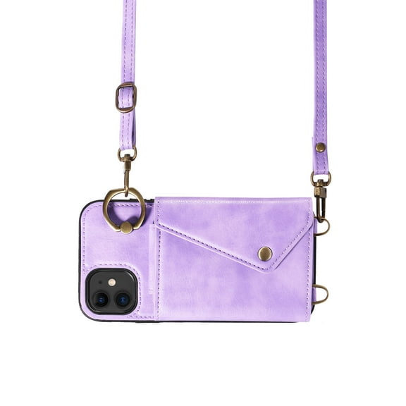 Crossbody Case for iPhone 11, Adjustable Shoulder Strap 47" / 1.2m, Finger Ring Holder with 6 Card Slots