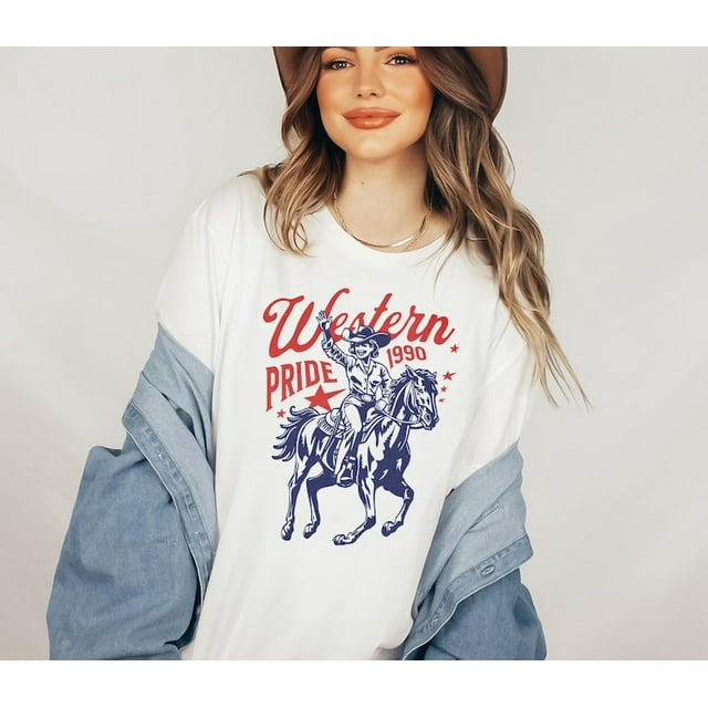 T-shirt Graphique Western Cowgirl T-Shirt Country - Blanc - S