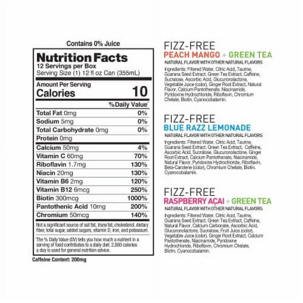 CELSIUS Fizz Free Energy Drink Variety Pack