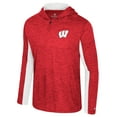thumbnail image 2 of Men's Colosseum Red Wisconsin Badgers Always Sunny Quarter-Zip Hoodie, 2 of 3