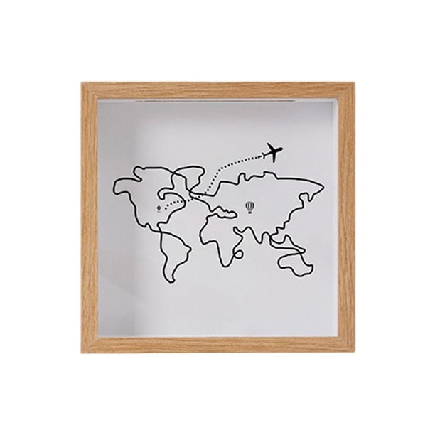 Marco de caja de sombra con ranura, caja de recuerdos versátil, vitrina de carga superior para madera 29x29cm