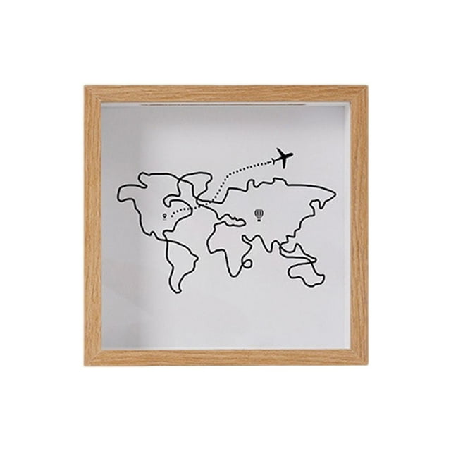 DOLITY Shadow Box Frame Memory Box for Concert Movie Theater Sporting Event Tickets wood color 20x20cm