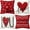Red, variant on Valentines Day Decor-Throw Pillow Covers 18x18 in Set of 4,Valentine Linen Pillow Case with Red Heart Love You More for Large Couch Sofa Home Indoor Outdoor Holiday Decorations