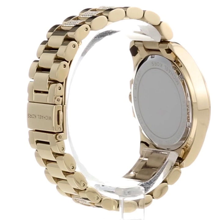 Michael Kors Gold Bradshaw MK Logo Crystal Glitz Ladies 43mm Michael Kors Gold Bradshaw MK Logo Crystal Glitz Ladies 43mm