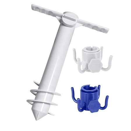 Anchor, Beach Umbrella Anchor & Hanging Hook Size Stand Holder - 3 Spiral 2 Hook