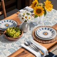 thumbnail image 3 of Table Runner Light Blue Pastoral Flowers Table Decoration for Kitchen Dinning Farmhouse Floral Table Decoration for Indoor Outdoor Party Wedding Decor 13x90 Inch, 3 of 7