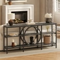 thumbnail image 5 of Tarnorci 66.9 Inch Extra Long Sofa Table, Narrow Long Sofa Console Tables Behind Couch Table with Open Storage Shelf, Gray+Black, 5 of 10