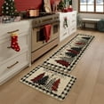 thumbnail image 6 of Lilgiuy Christmas Kitchen Mats, Vintage Kitchen Rugs Set of 2 Christmas Kitchen Runner Rugs Christmas Tree Decorations for Floor, Bathroom, Living Room, Doorway, 16x24in+16x48in, 6 of 6