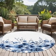 thumbnail image 4 of Round Rug 7Ft Washable Non-Slip, Blue Blooms Floral Circle Area Rugs for Living Room Bedroom, Farmhouse Spring Flowers Botanical Indoor Floor Mats Carpet Runner for Home Decor Aesthetic, 4 of 8