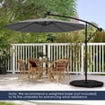 thumbnail image 2 of Gymax 10 Ft Solar LED 40 Lights Offset Umbrella Crank Cross Base Patio Gray, 2 of 10