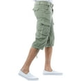 thumbnail image 3 of X RAY JEANS Mens Belted 18" Inseam Below Knee Long Cargo Shorts, Leaf Green, 44, 3 of 5