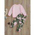thumbnail image 4 of Bagilaanoe 2PCS Toddler Baby Girl Long Pants Set Letter Print Long Sleeve Sweatshirt Tops + Camouflage Sweatpants 1T 2T 3T 4T 5T 6T Kids Casual Sweatsuits, 4 of 8