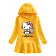 thumbnail image 3 of Hello Kitty primavera y otoño nuevos niños vestido suéter con capucha niña lindo dibujos animados dulce señora falda bebé algodón vestido cómodo, 3 of 5