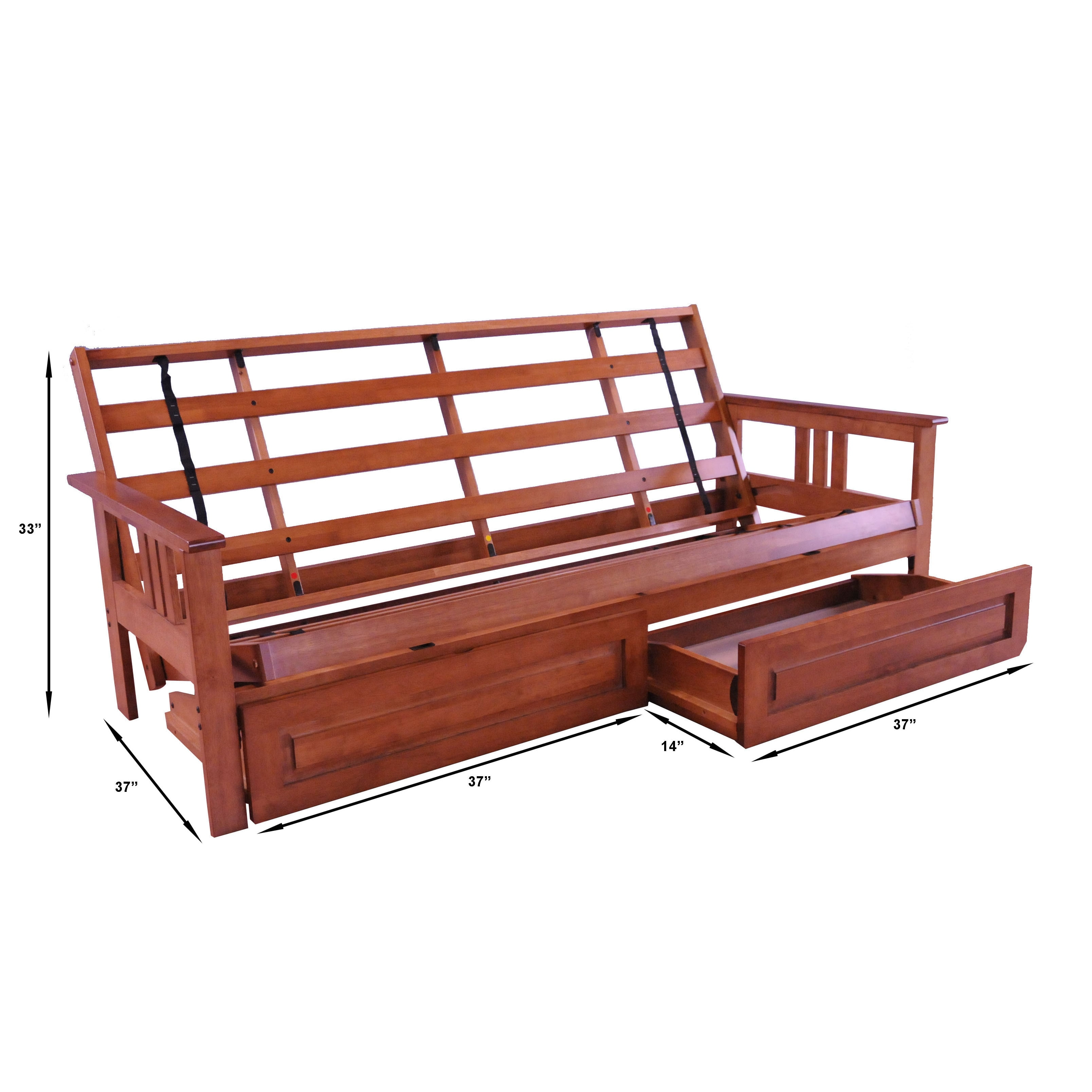 Kodiak Furniture Monterey Futon with Fabric Mattress in Barbados/Mocha Brown
