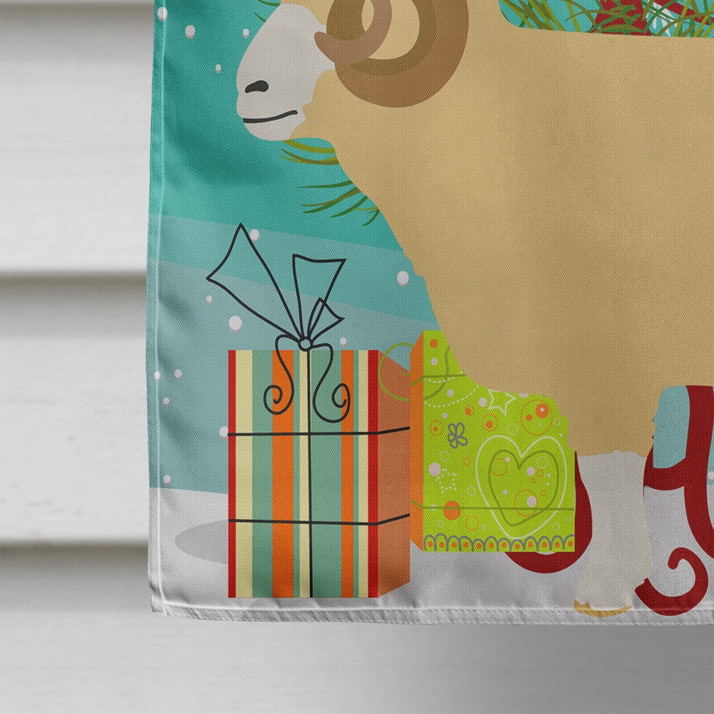 Caroline's Treasures BB9347CHF Horned Dorset Sheep Christmas Flag Canvas House Size , Large, multicolor