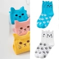 thumbnail image 2 of Cute Animal Socks for Women with 3D Cats Ears and Paws Print Cotton Crew Socks, 2 of 21