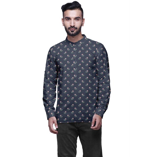 Atasi Indian Traditional Kurta For Men Mandarin Collar Short KurtaShirtFor Boy