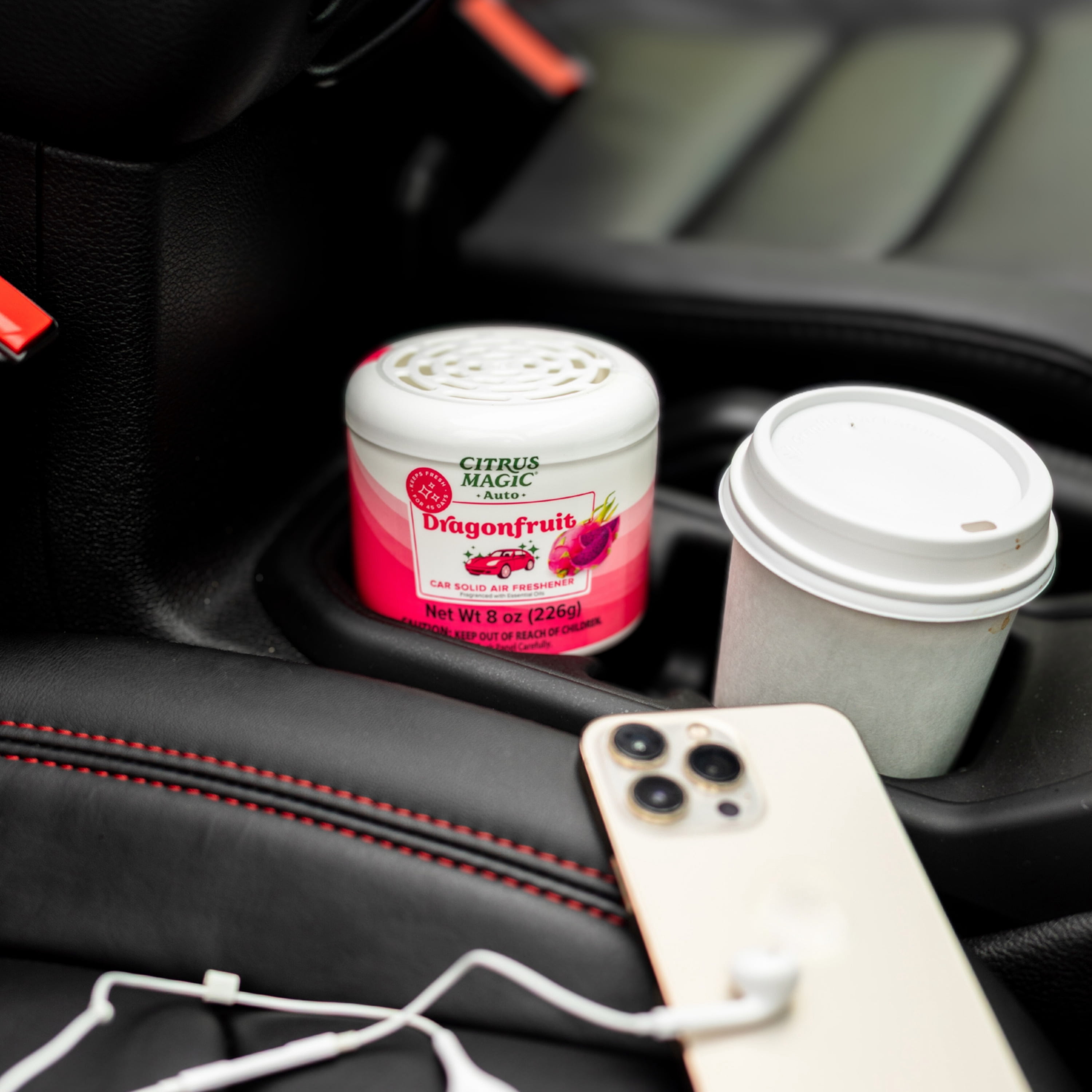 Citrus Magic Auto Odor Absorbing Solid Air Freshener and Deodorizer, Dragonfruit, 8-Ounce