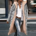 thumbnail image 2 of Kixjoy Women Fleece Long Coat Long Sleeve Thermal Plus Size Puffer Jacket Winter Fashion Full Zip Fleece Coat Heavyweight Hooded Cardigan with Pockets, Silver M, 2 of 6