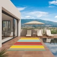 thumbnail image 3 of Red Aqua Stripe Outdoor Rug for Patio/Deck/Porch, Non-Slip Large Area Rug 5 x 7 Ft, Country Abstract Art Colorful Striped Indoor Outdoor Rugs Washable Area Rugs, Reversible Camping Rug Carpet Runner, 3 of 8