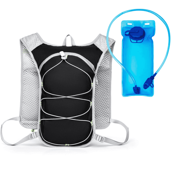 SPACEMUSE Hydration Backpack Supreme for Outdoor Sports Cycling Camping Walking Hiking Running with 2L Water Bladder Bag - Black