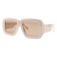 thumbnail image 2 of Womens Fashion Sunglasses Bold Beveled Square Shades UV 400 Light Peach, 2 of 4