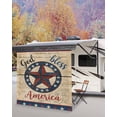 thumbnail image 5 of 4th of July RV Awning Sun Shade Screen 9'X7' God Bless America Mesh Sunscreen Patriotic Stars Vintage Awning Shade Screen with Zipper UV Blocker Completed Kits Outdoor Canopy for RV Motorhome Camper, 5 of 7