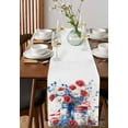 thumbnail image 4 of 4th of July Floral Table Runner Cotton Linen 72 Inch Holiday Dresser Scarves, Independence Day American Flag Tablerunner for Kitchen Coffee Dining Bedroom Living Room Dinner Scarf Décor 13''x72'', 4 of 9