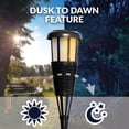 thumbnail image 3 of Solar Flickering LED Island Torches, Dusk-to-Dawn Dancing Flame Outdoor Landscape Lighting, Black, 2-Pack, 3 of 8
