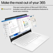 HP Laptop, 14 HD Display, 1-Year Office 365, Intel N4500 Processor, 16GB RAM, 64GB EMMC+256GB SSD, HDMI, Windows 11 S, Light & Slim, White