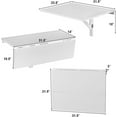 thumbnail image 3 of DORTALA Wall Mounted Folding Desk, White Drop-Leaf Work Table with Thick Board & Solid Wood Support, Space-Saving Hanging Desk for Bathroom, Kitchen, White, 3 of 18