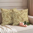 thumbnail image 2 of Beige Brown Green Outdoor Waterproof Pillow Covers, Retro Botanical Abstract Art Decorative Square Throw Pillowcase Sofa Cushion Sham for Patio/Couch/Chair, 20"x20" 2 Pack, 2 of 8