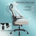 thumbnail image 5 of Hramk Ergonomic Mesh Office Desk Chair with Flip up Armrests, Adjustable Lumbar Support,Gray, 5 of 7