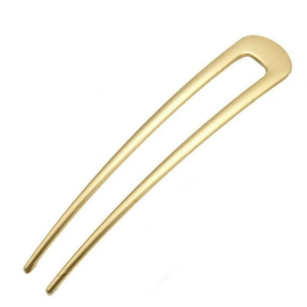 Horquilla para el pelo de estilo europeo y americano en forma de U de oro y plata con revestimiento de aleación de color rubio, horquilla para el pelo de estilo moderno, accesorio para el