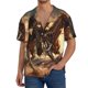thumbnail image 1 of Balery Western Skeleton Cowboy Horse Camisa Casual de Manga Corta con Botones para Hombre, Texturizada, Estilo Cubano, para Playa, Verano-4X-Large, 1 of 5