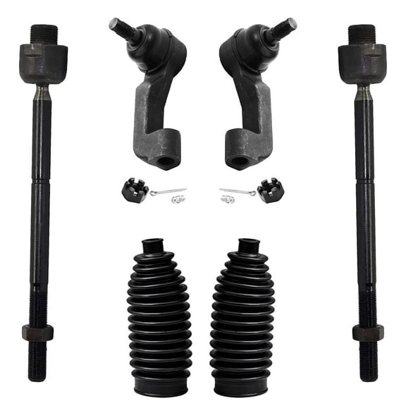 Detroit Axle - Front Inner & Outer Tie Rods w/Boots Replacement for 2002 2003 2004 2005 Jeep Liberty