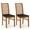 Brown, variant on Costway Modern Dining Chair Set of 2 Kitchen Chair with Rubber Wood Legs & Slatted Backrest White