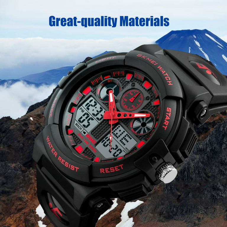 Men's Digital Sports Watch, Large Face Waterproof Wrist Watches for Men with Stopwatch Alarm LED Back Light, Multi-functional Military Watch Outdoor
