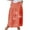 Orange, variant on Taylonsss Clearance Women's Printed Elastic Waistband Pleated Pocket Skirt With Mid Calf Skirt