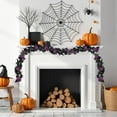 thumbnail image 4 of RBCKVXZ Black Garland Halloween, 5.9Ft Vines Maple Leaf with Purple Rose Flower for Fireplace Stairs Party Hanging Decor, 4 of 6