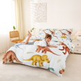 thumbnail image 3 of Homewish Cute Dinosaur Duvet Cover Queen,Cartoon Animal Queen Bedding,White,Polkadot Reversible,3pcs,1 Duvet Cover and 2 Pillowcases, 3 of 6