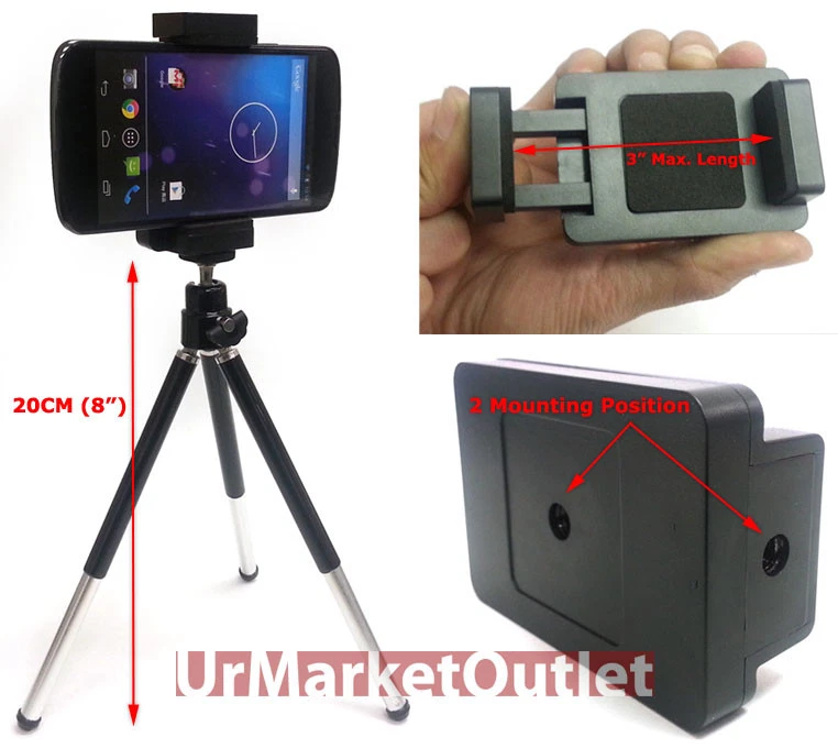 20Cm Retractable Mini Tripod Mount Holder Adapter Stand For Mobile Smart Phone